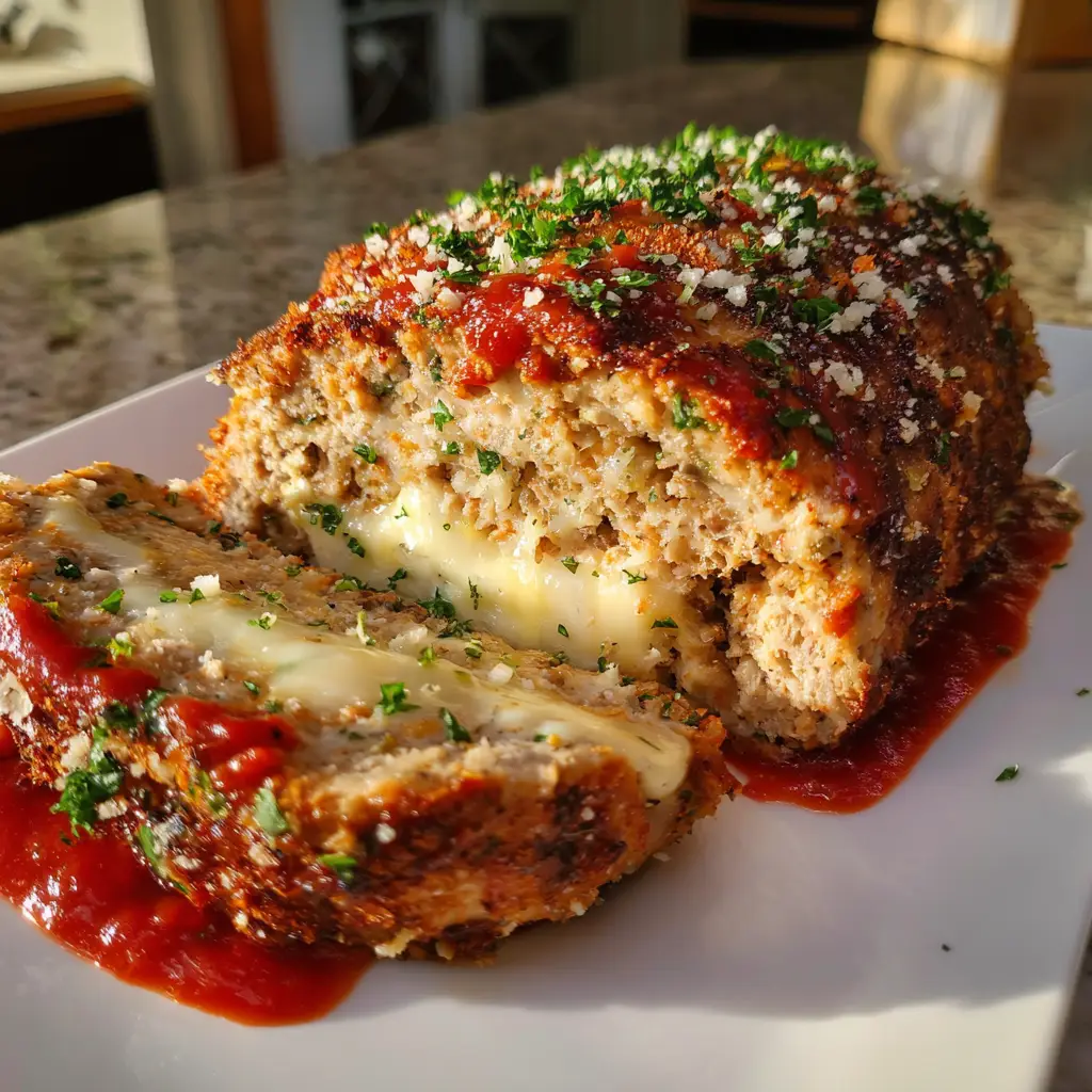 Mozzarella-Stuffed Chicken Meatloaf for a Delicious Twist!