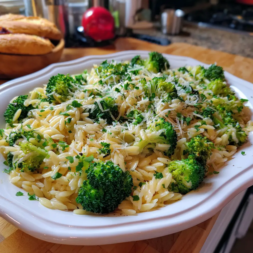 Garlic Parmesan Orzo with Broccoli that You’ll Love!