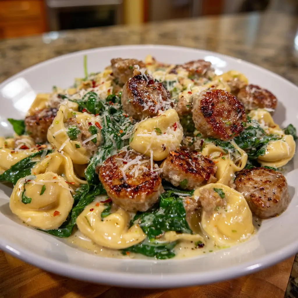 Creamy Sausage & Spinach Tortellini: A Must-Try Delight!