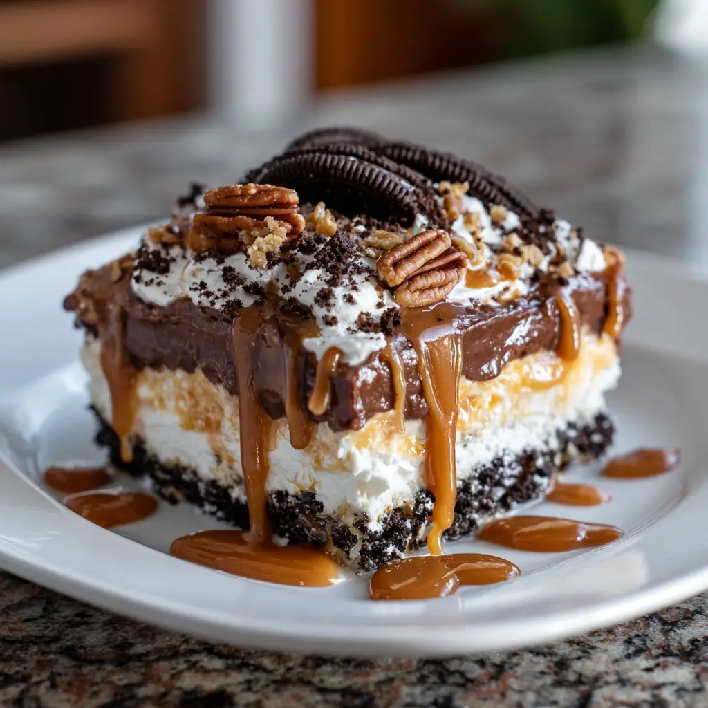 No-Bake Turtle Lasagna Dessert That Will Delight You!