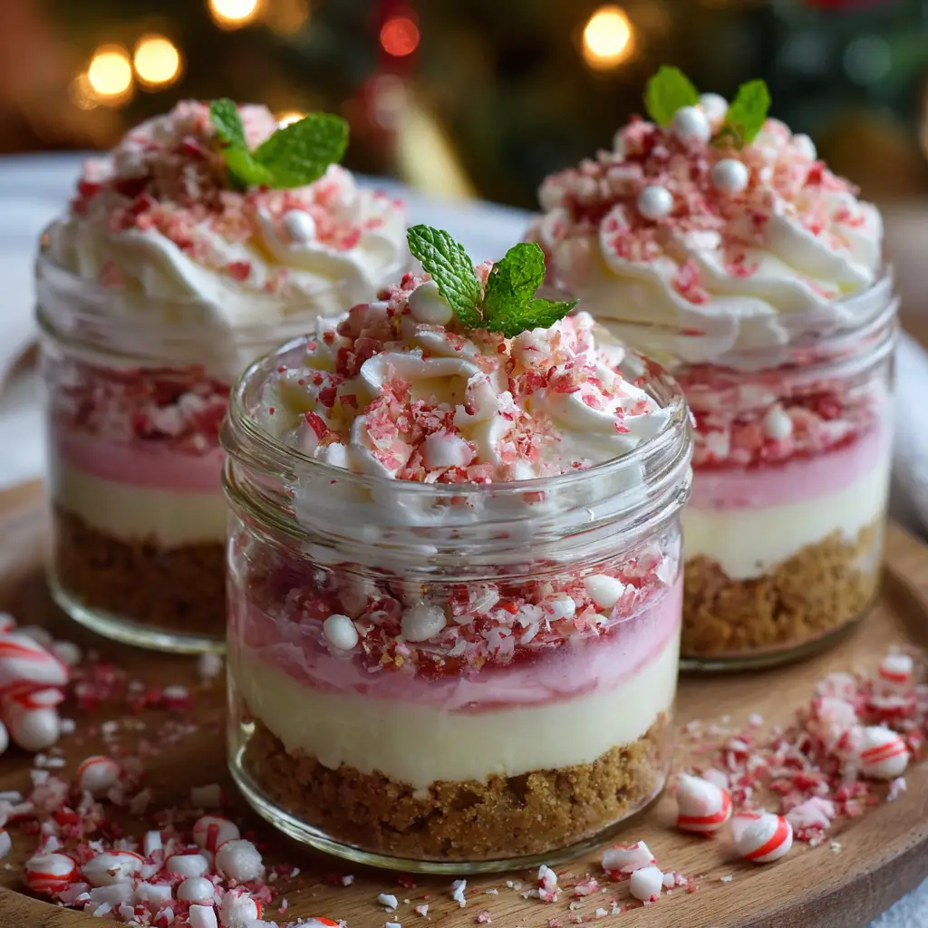 Candy Cane Forest Cheesecake Jars: A Sweet Holiday Treat!