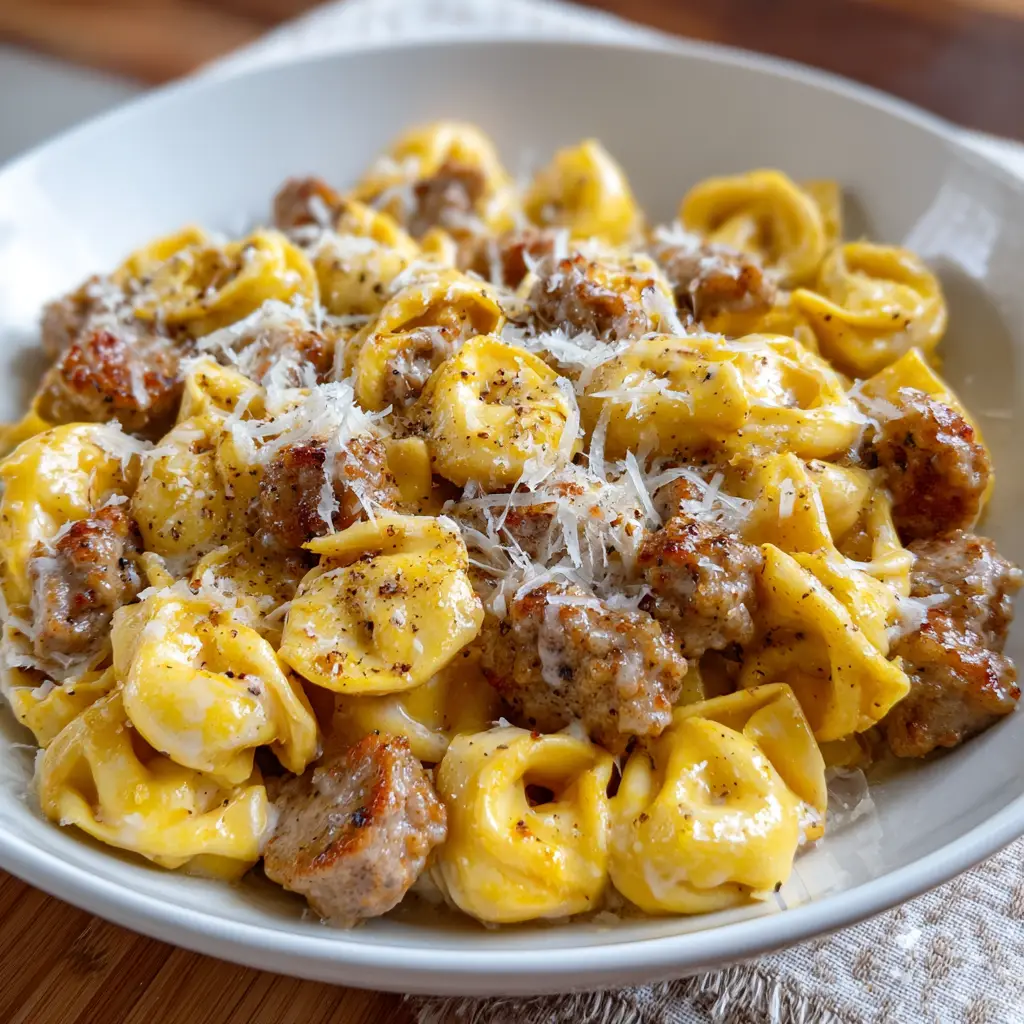 Creamy Garlic Parmesan Sausage Tortellini You’ll Adore!