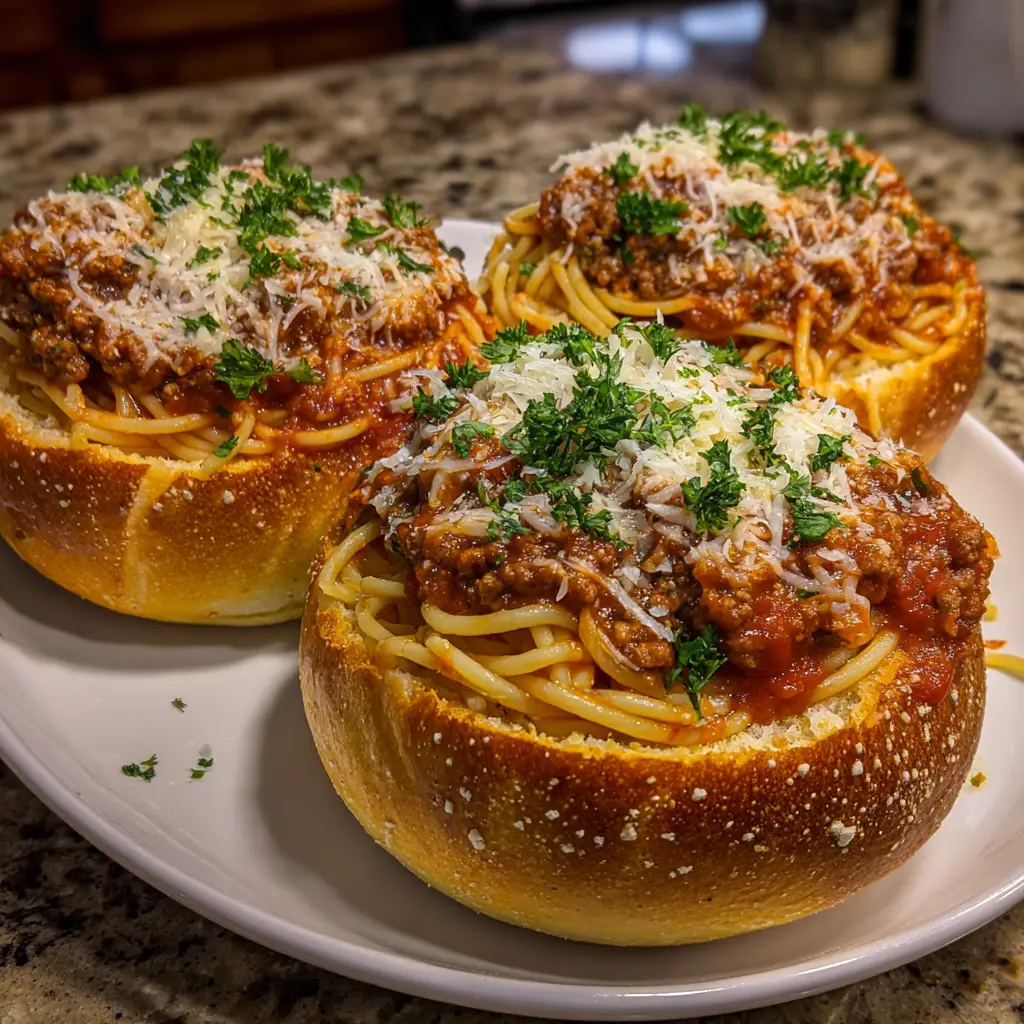 Spaghetti Garlic Bread Bowls: A Delicious Twist Awaits!