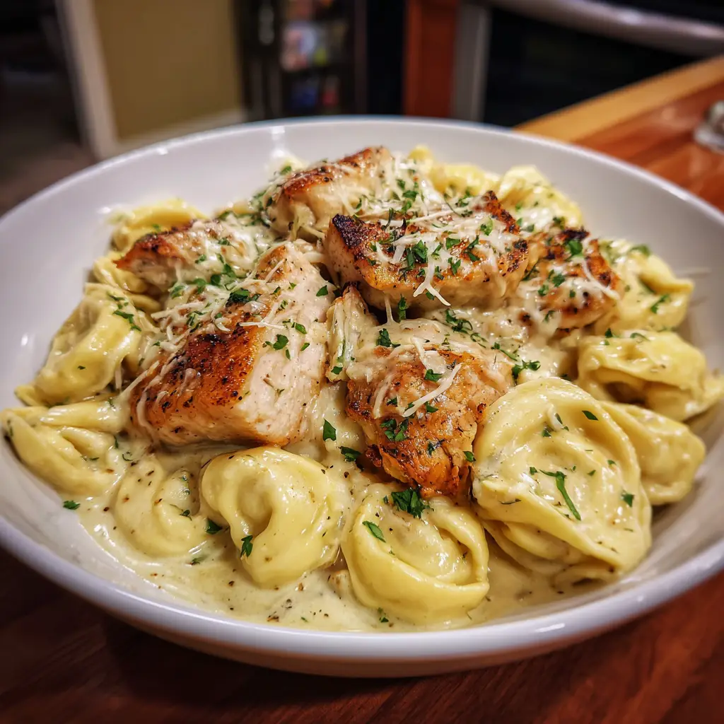 Crockpot Chicken Alfredo Tortellini: A Creamy Delight!