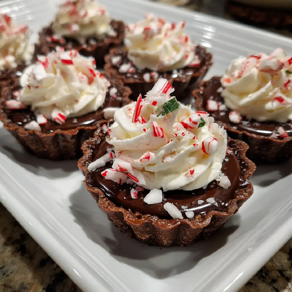 Mini Chocolate Peppermint Fudge Tartlets that Delight!
