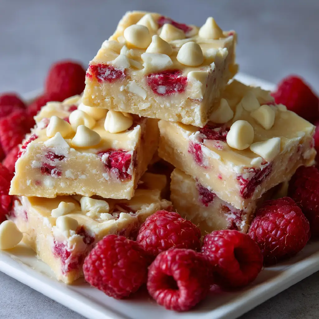 Raspberry White Chocolate Fudge Squares You’ll Love!