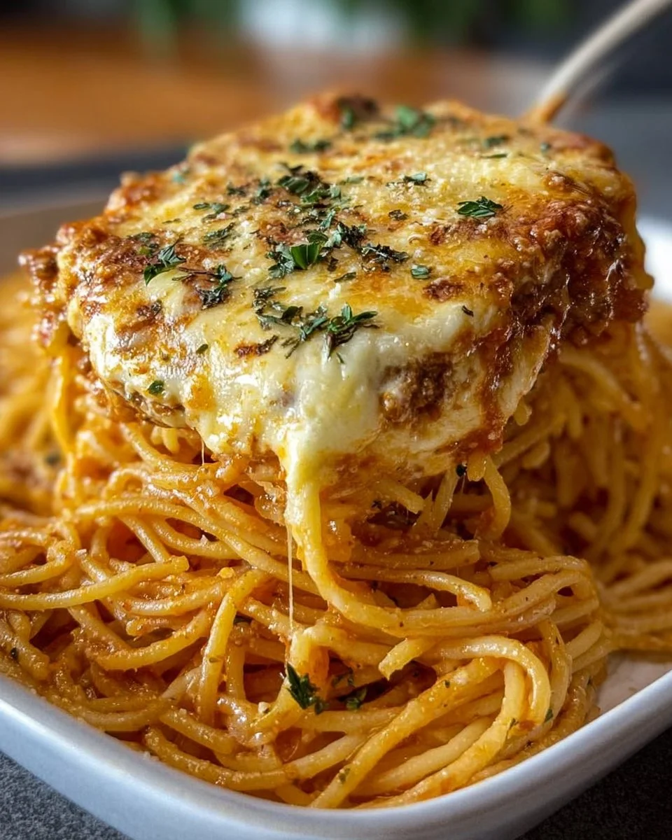 Baked Cream Cheese Spaghetti Casserole