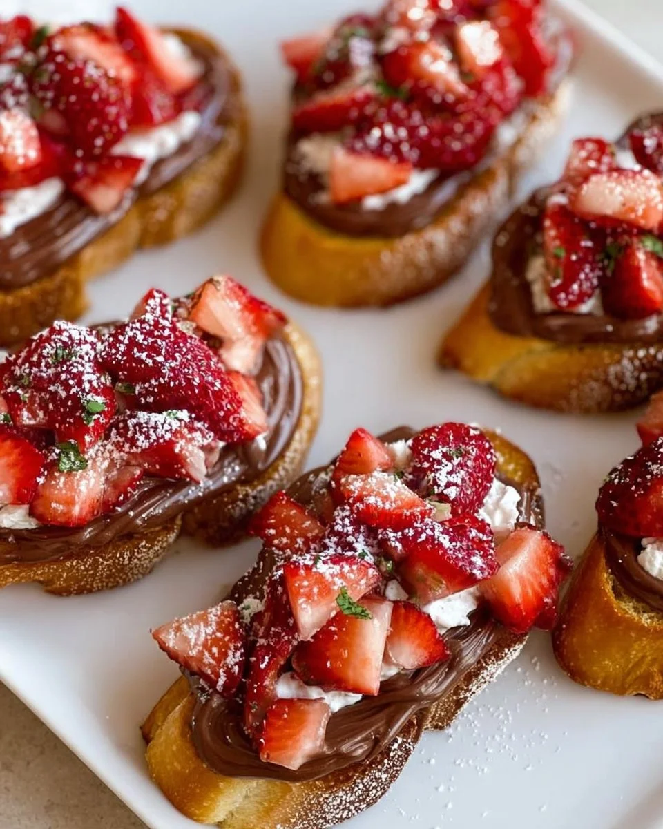Chocolate Strawberry Bruschetta starring whipped