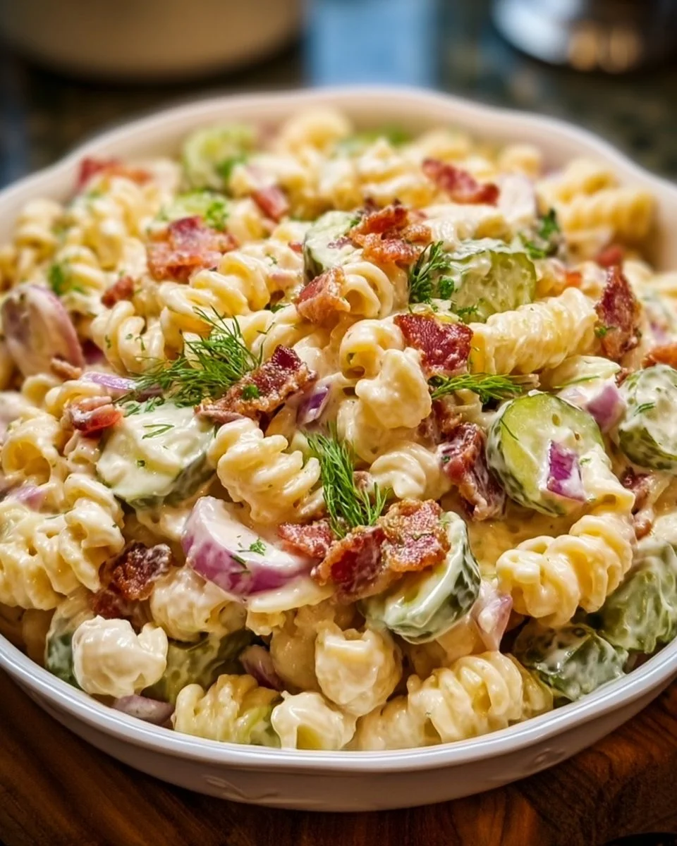 Dill Pickle Bacon Pasta Salad Recipe