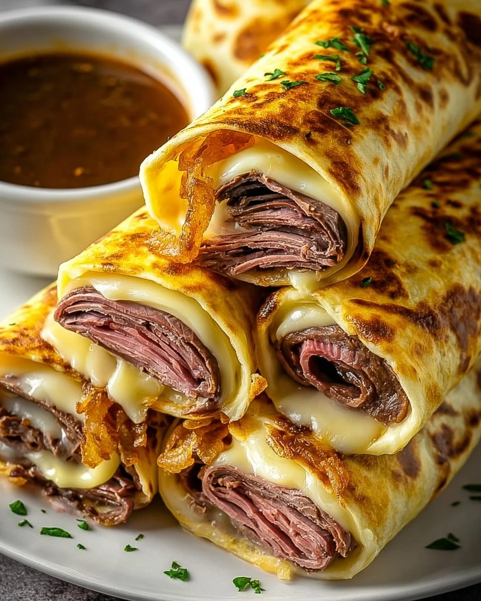 French Dip Tortilla Roll Ups