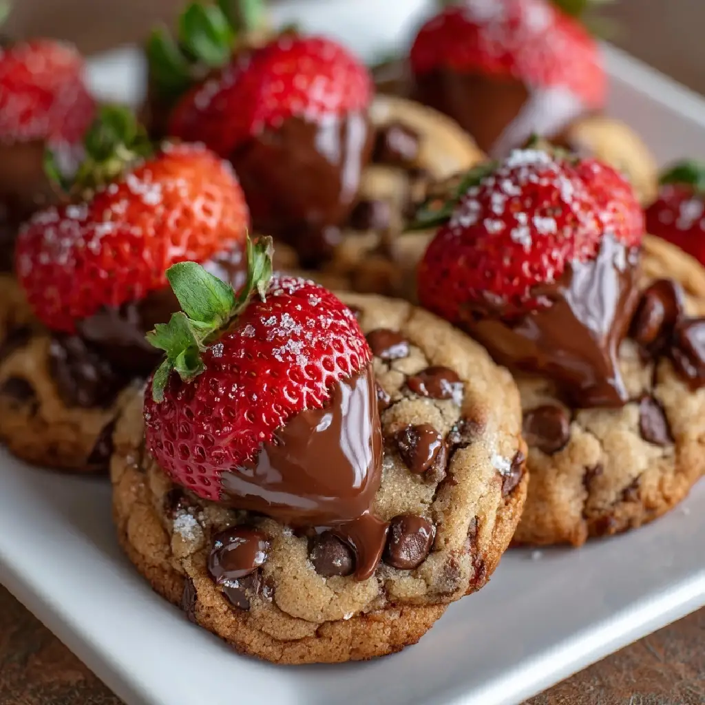 Chocolate-Dipped Strawberry Chocolate Chip Cookies to Savor!