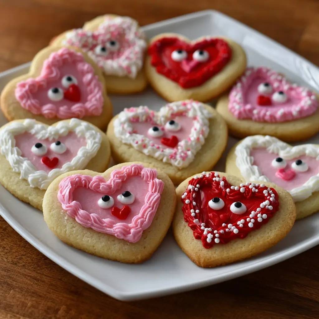 Valentine Heart Eyes Decorated Sugar Cookies to Impress!