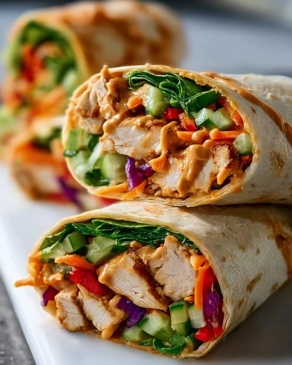 Thai Peanut Chicken Wraps