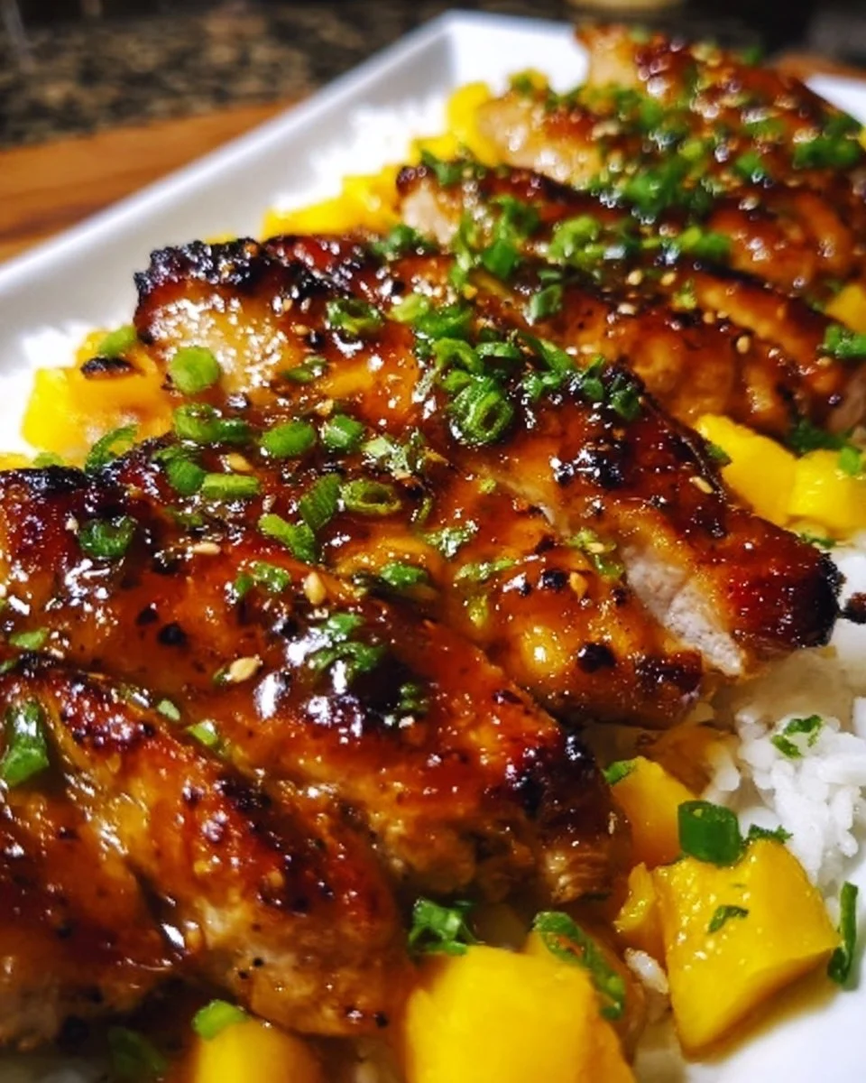 Asian Mango Glazed Chicken Twists
