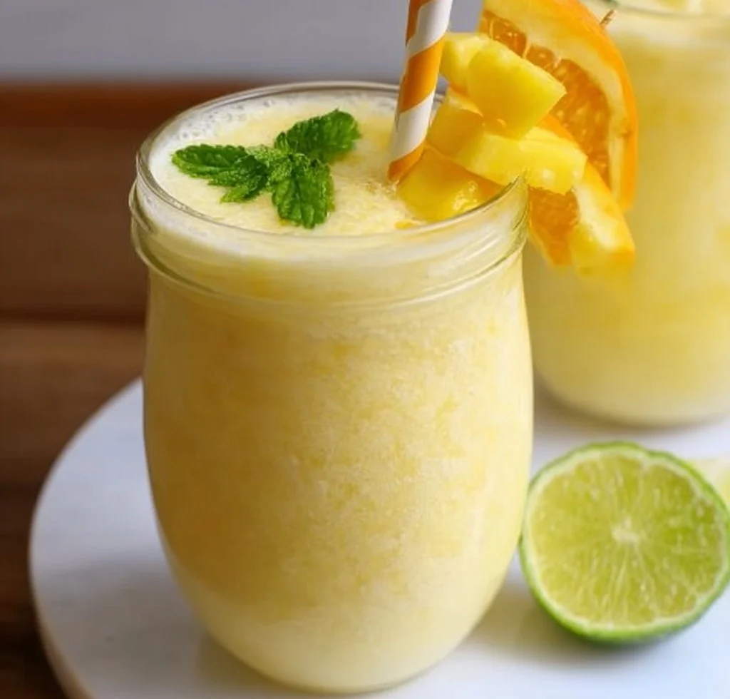 Delicious tropical smoothie with fresh fruits and vibrant colors