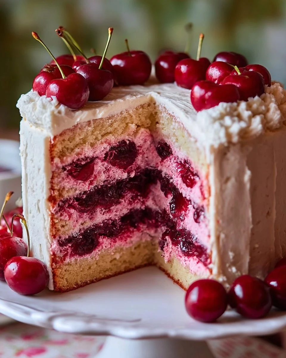 Cherry Layer Cake with Cherry Cream Cheese Frosting