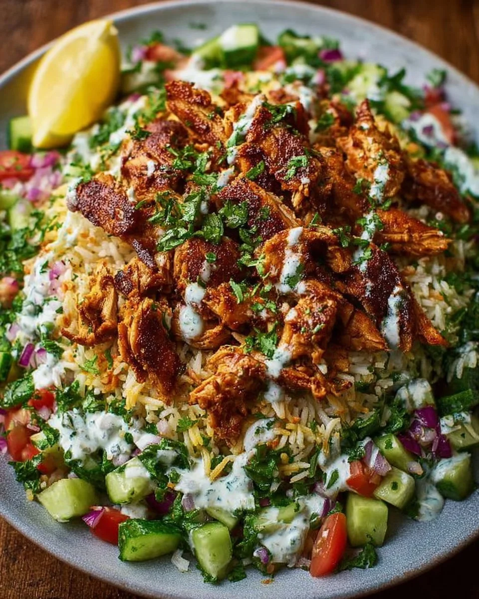 Chicken Shawarma Crispy Rice Salad