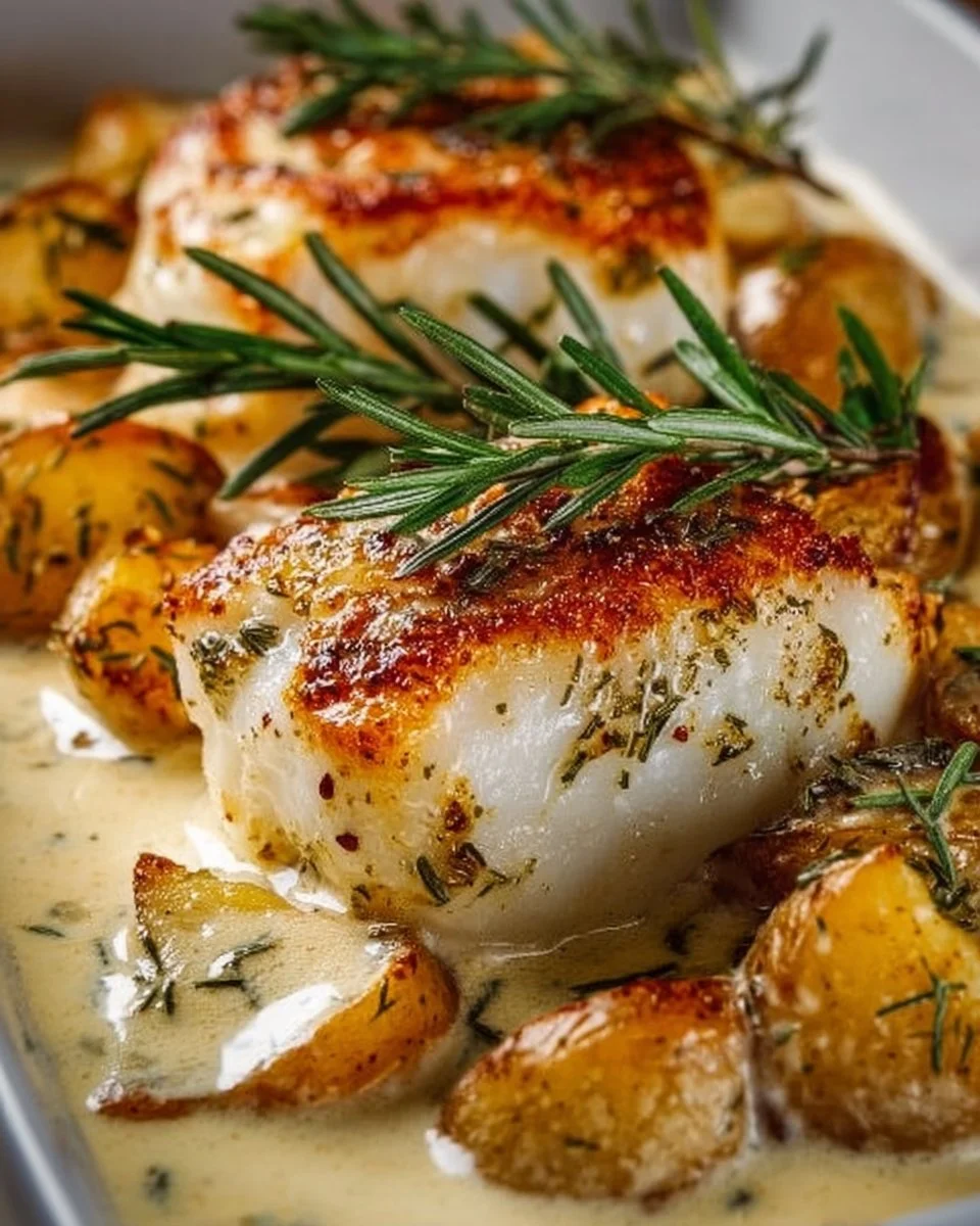 Cod & Potatoes in Rosemary Cream Sauce