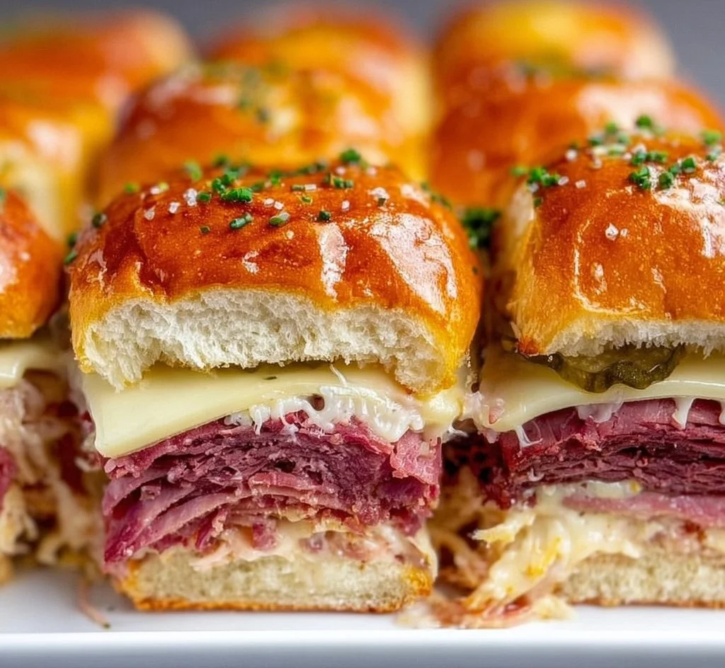 Corned Beef Sliders (Reuben sliders)