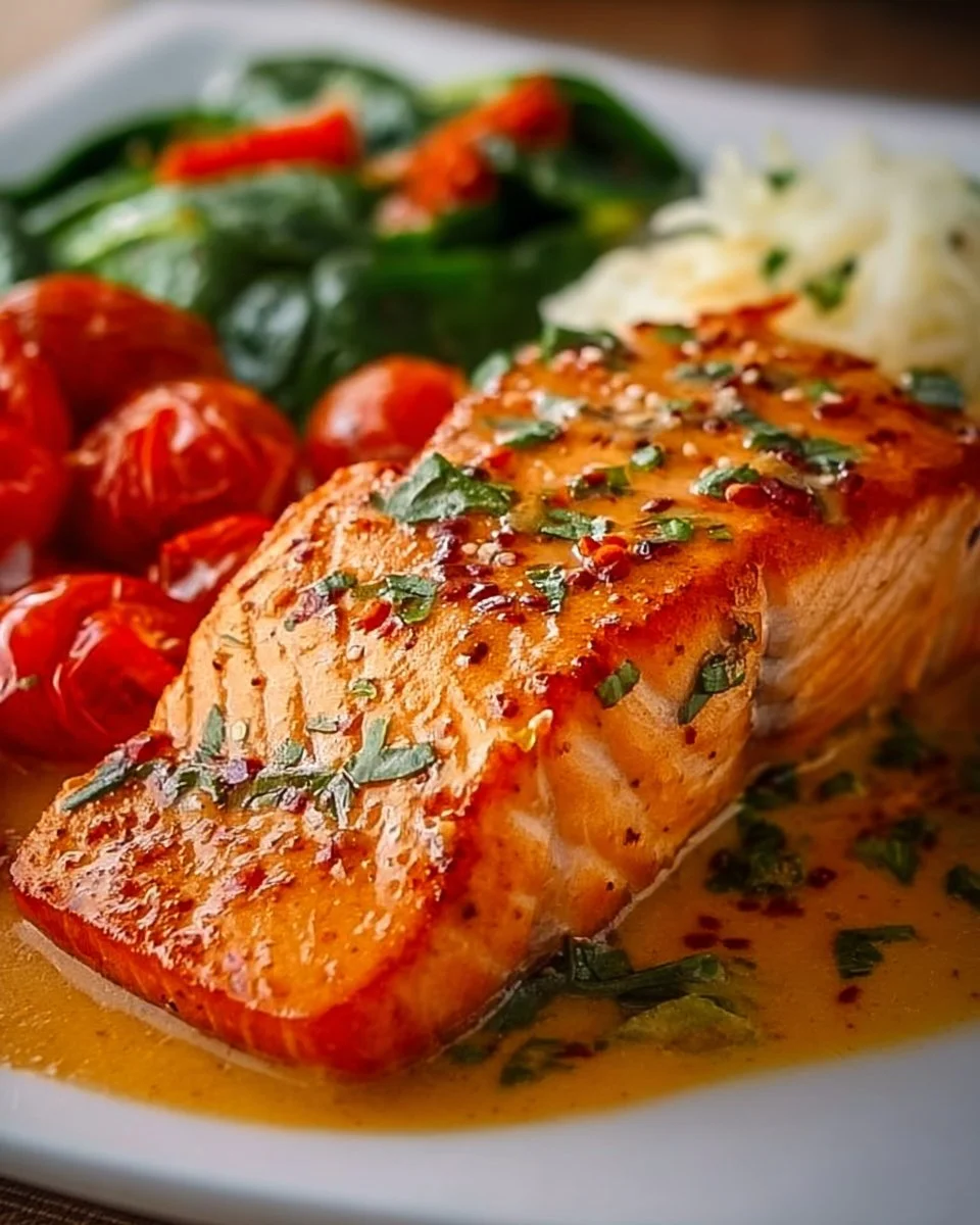 Creamy Roasted Red Pepper Salmon Recipe