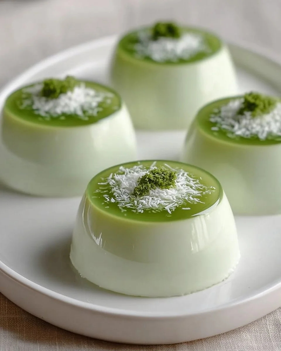 Delightfully Creamy Pandan Coconut Panna Cotta
