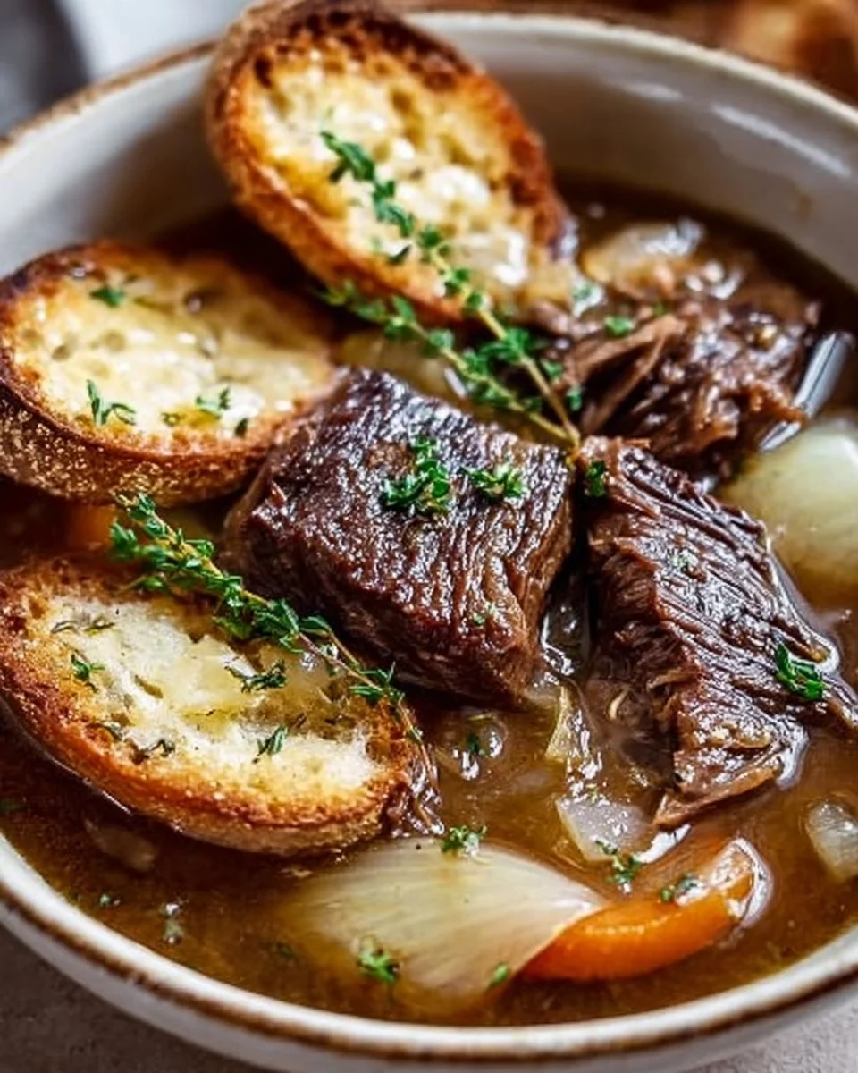French Onion Beef Short Rib Soup