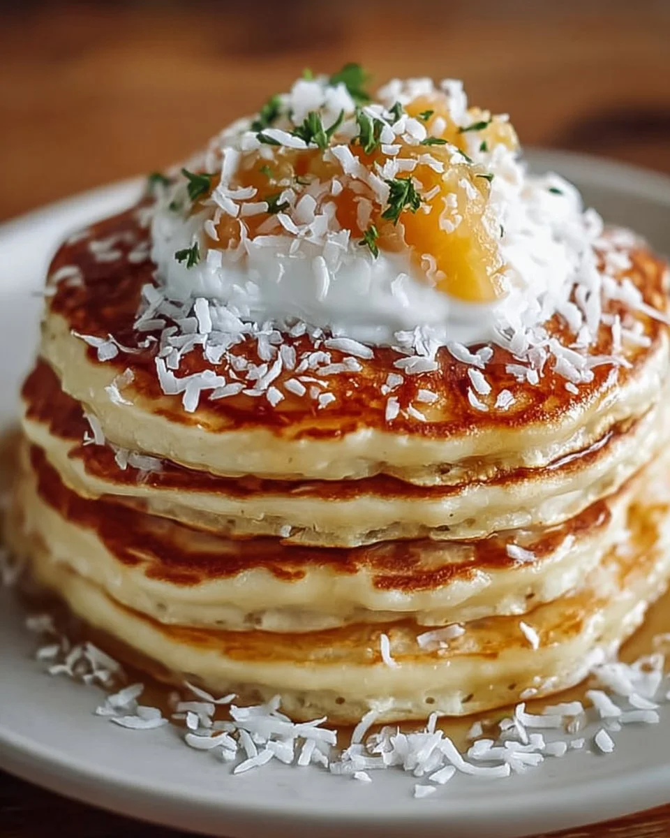 Indulgent Sweet Coconut Cream Pancakes