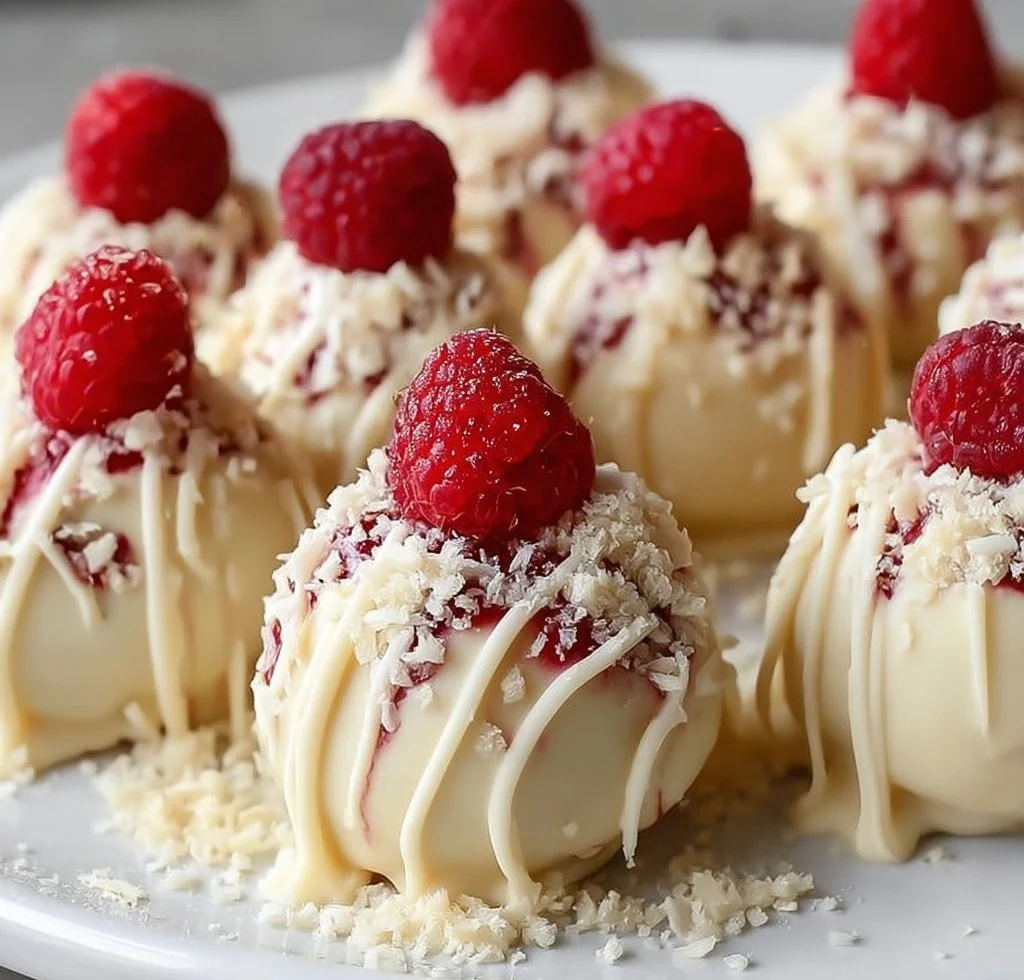 White Chocolate Raspberry Cheesecake Balls