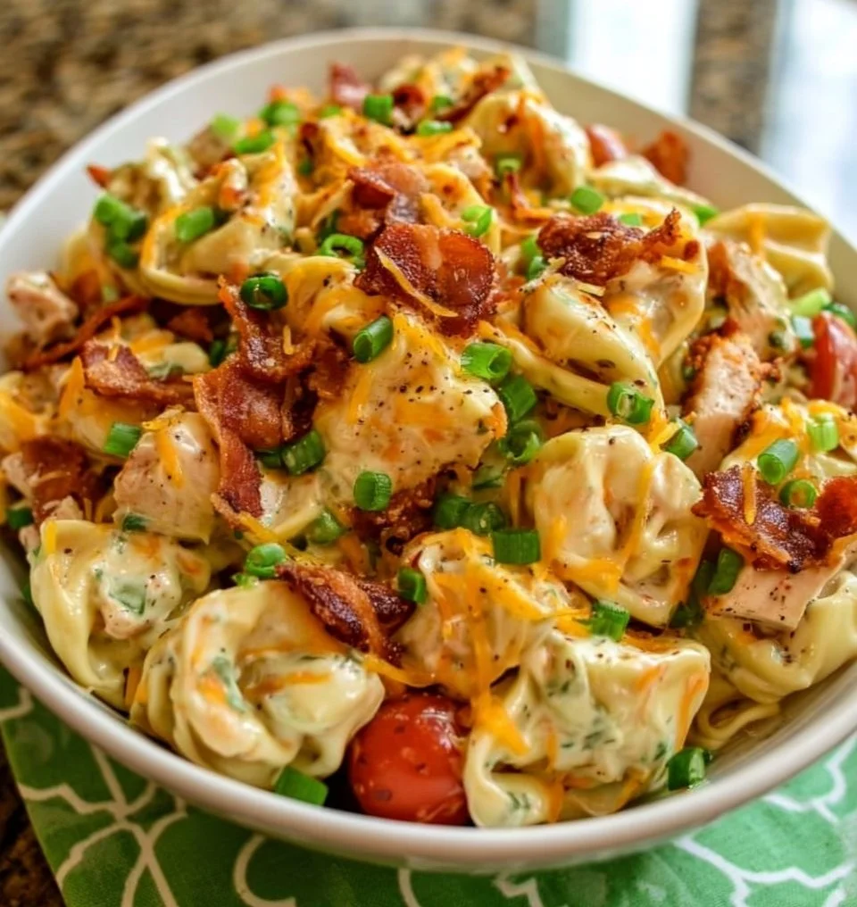 Cheddar Bacon Ranch Tortellini Salad