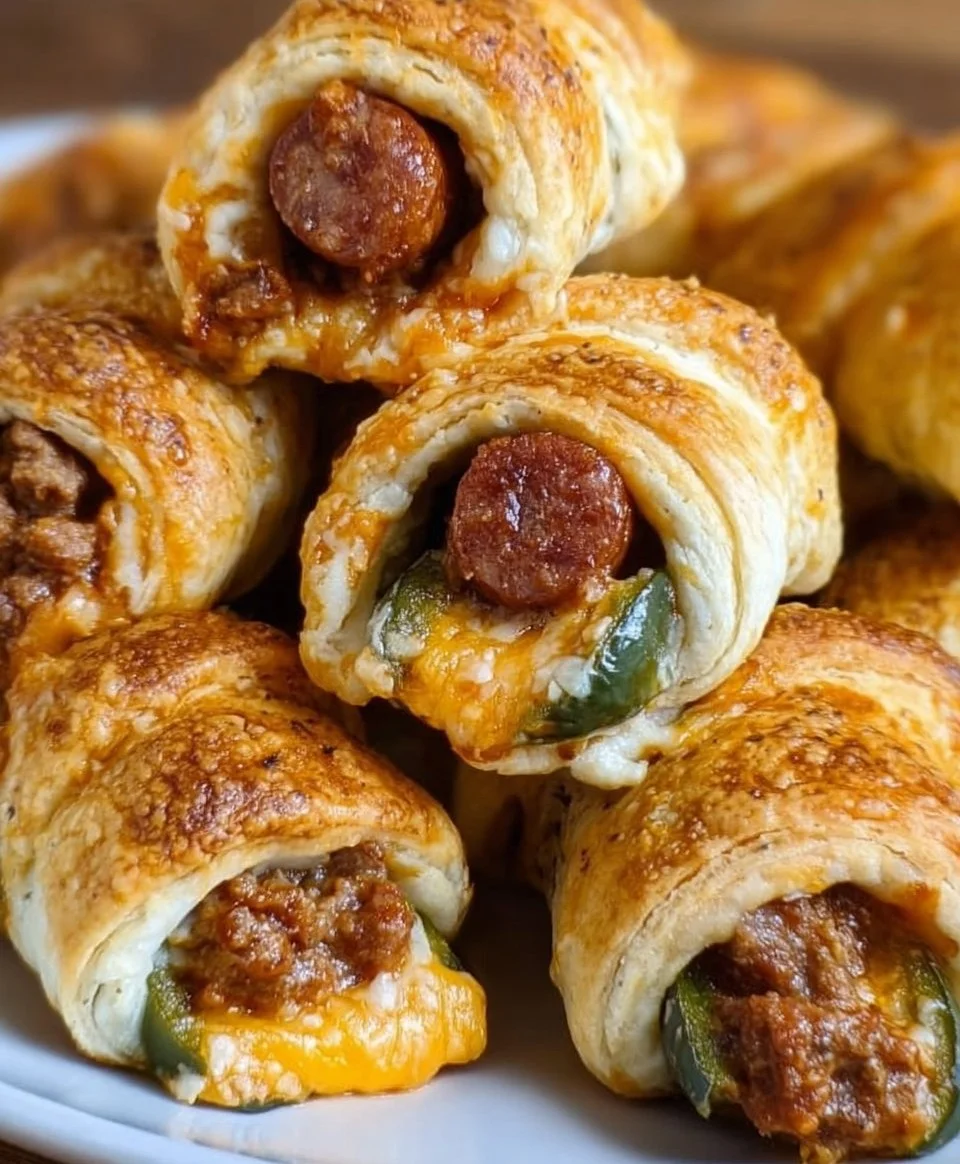 Cheesy Chili Dog Jalapeño Poppers Wrapped in Buttery Crescent Bliss