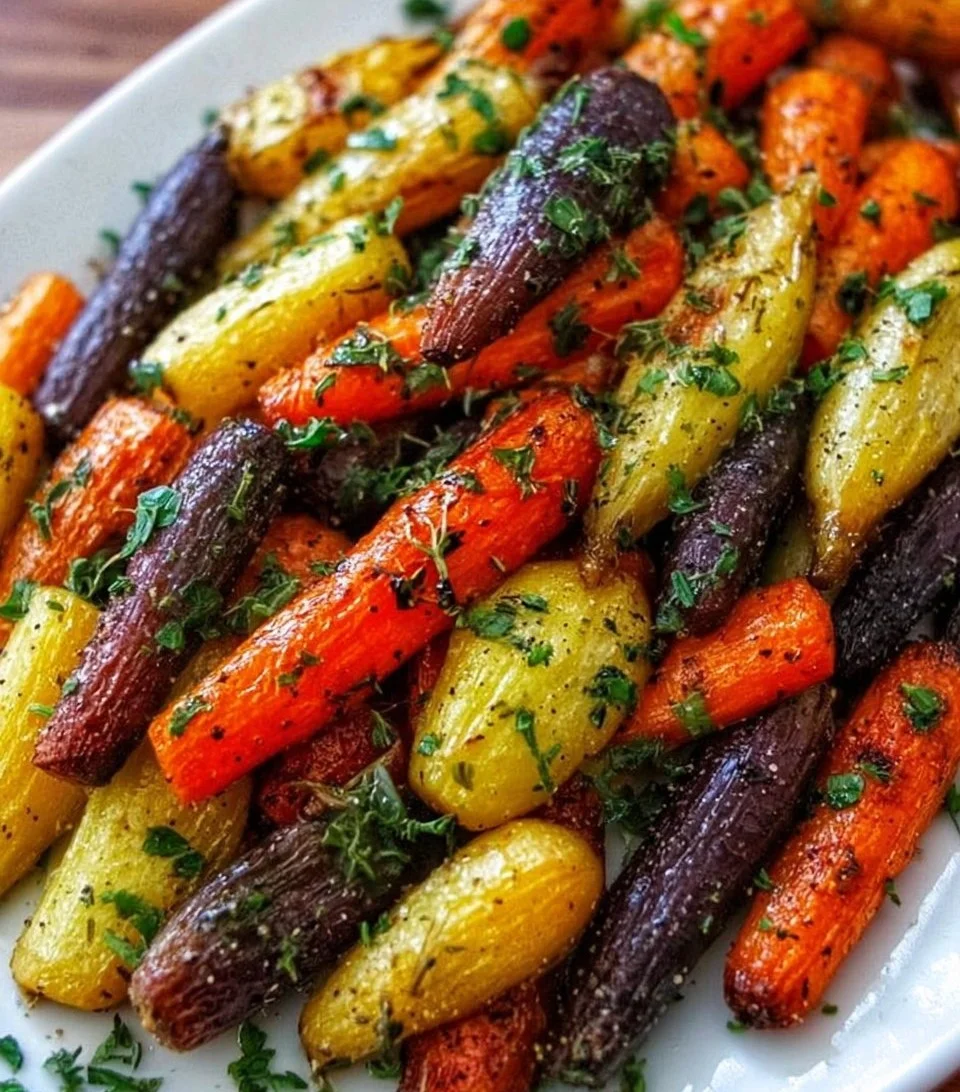 Colorful Roasted Carrots with Herbs