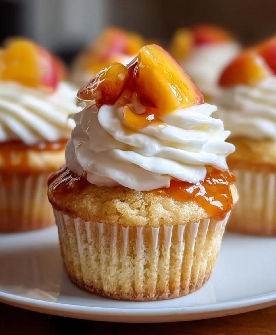 Honey Peach Cream Cheese Cupcakes