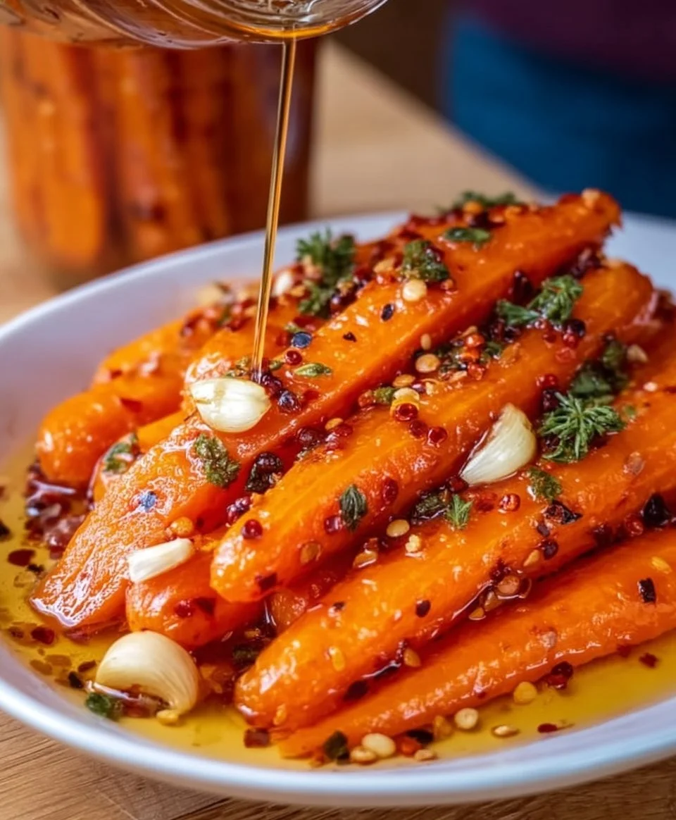 Hot Honey Pickled Carrots