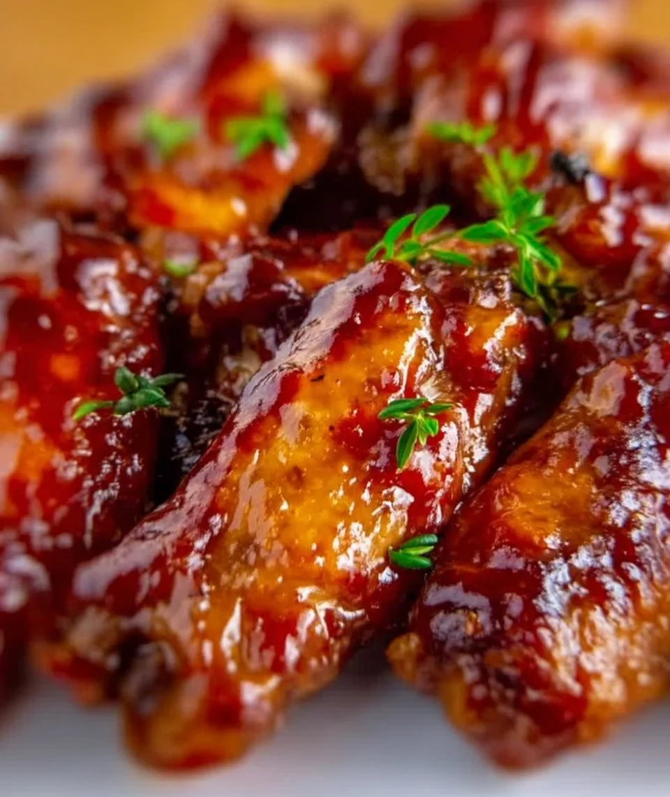Sticky Red Wine Glazed Wings
