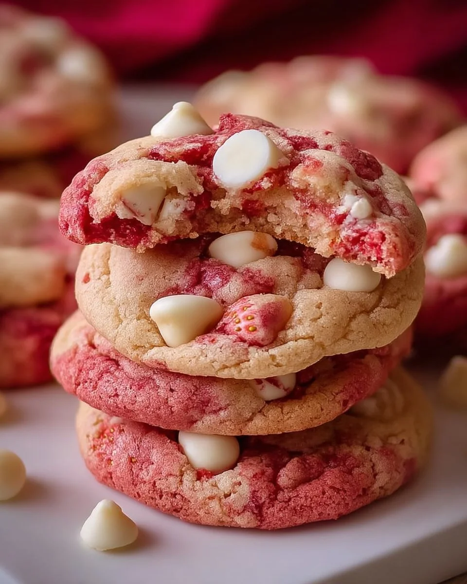 Strawberry White Chocolate Cake Mix Cookies