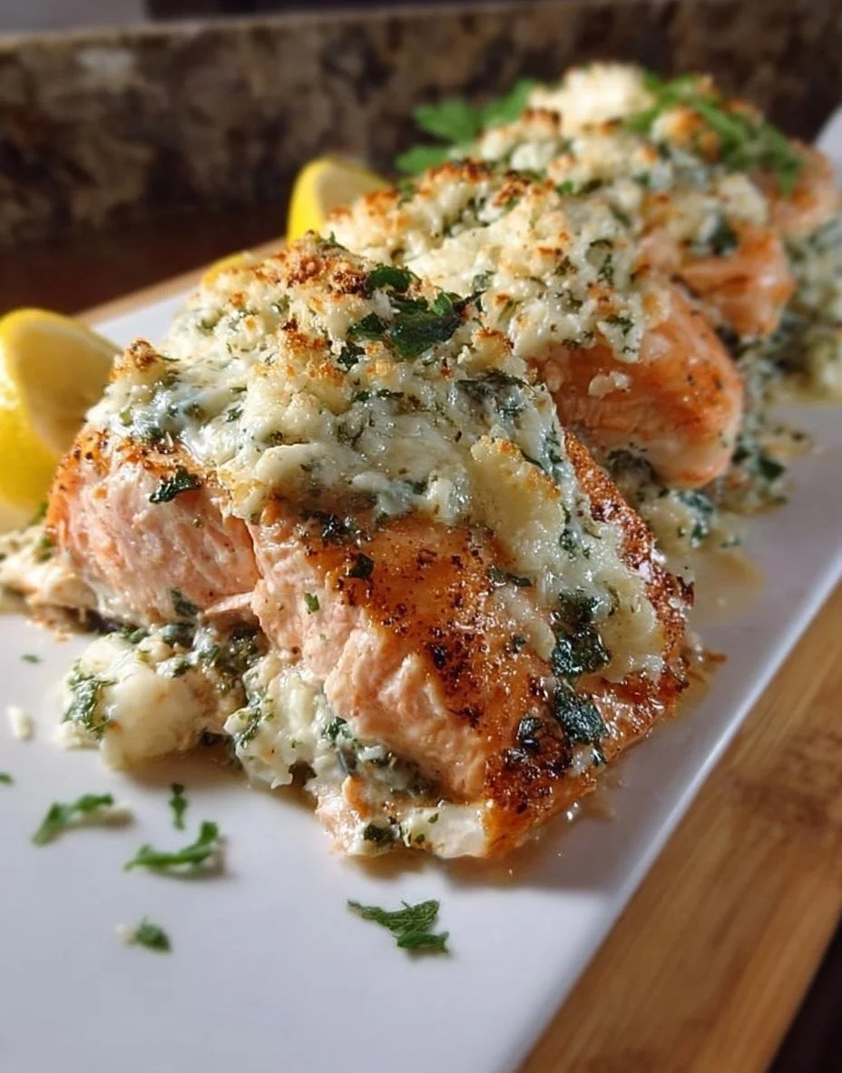 Creamy Shrimp Stuffed Salmon