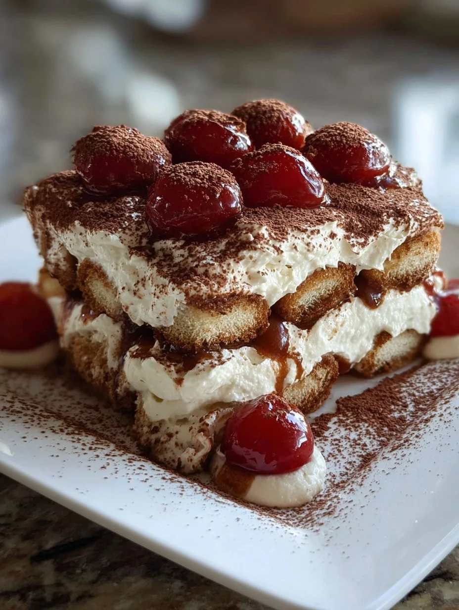 Easy Cherry Amaretto Tiramisu