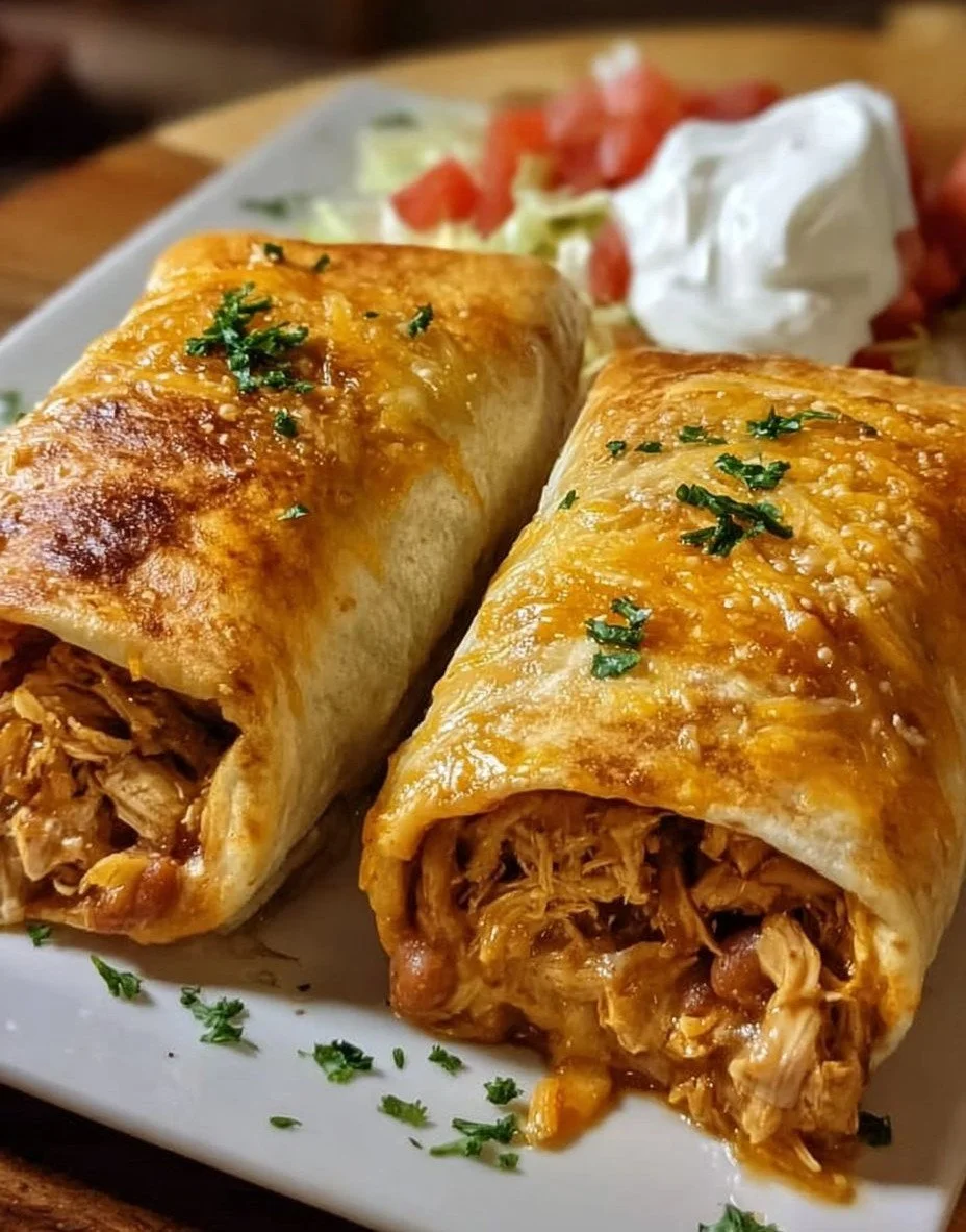 Easy Chicken Chimichangas with Cheesy Filling