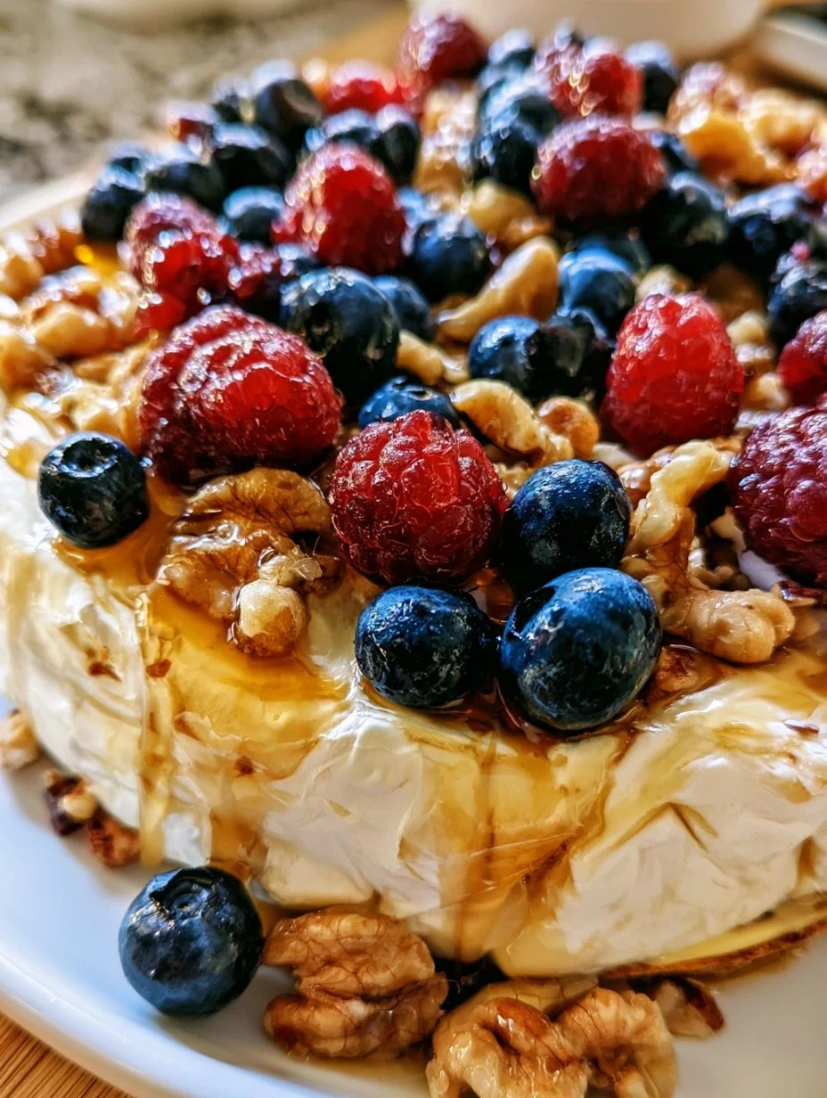 Brie à l’érable, aux bleuets et aux framboises