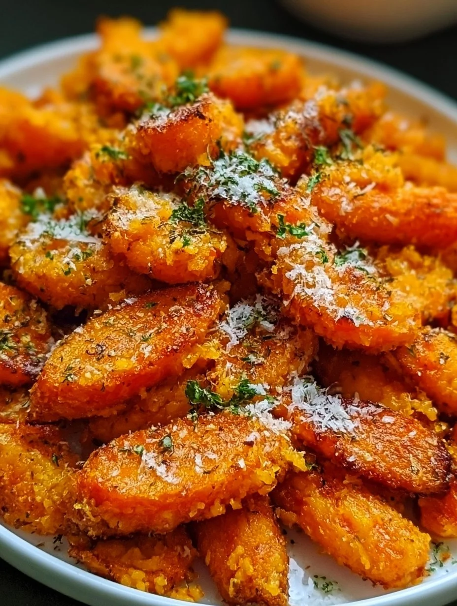 Carottes écrasées croustillantes au four