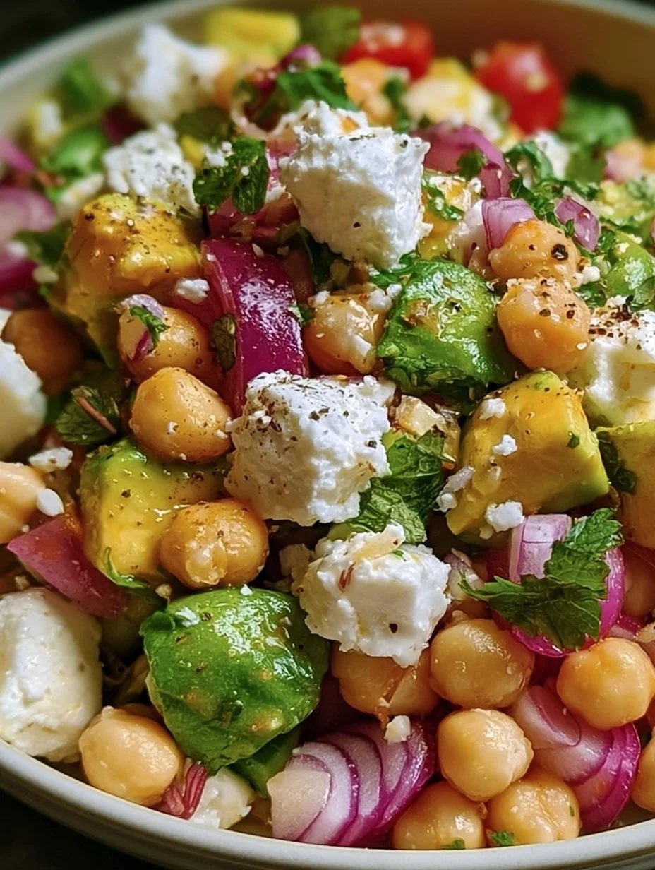 Chickpea Salad with Avocado and Feta