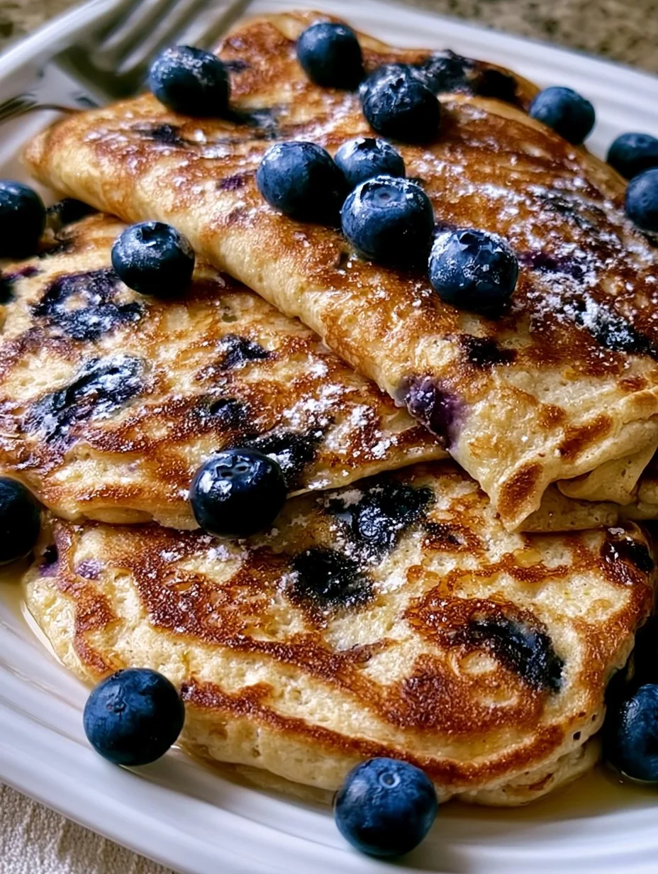 Crêpes de farine de maïs aux bleuets
