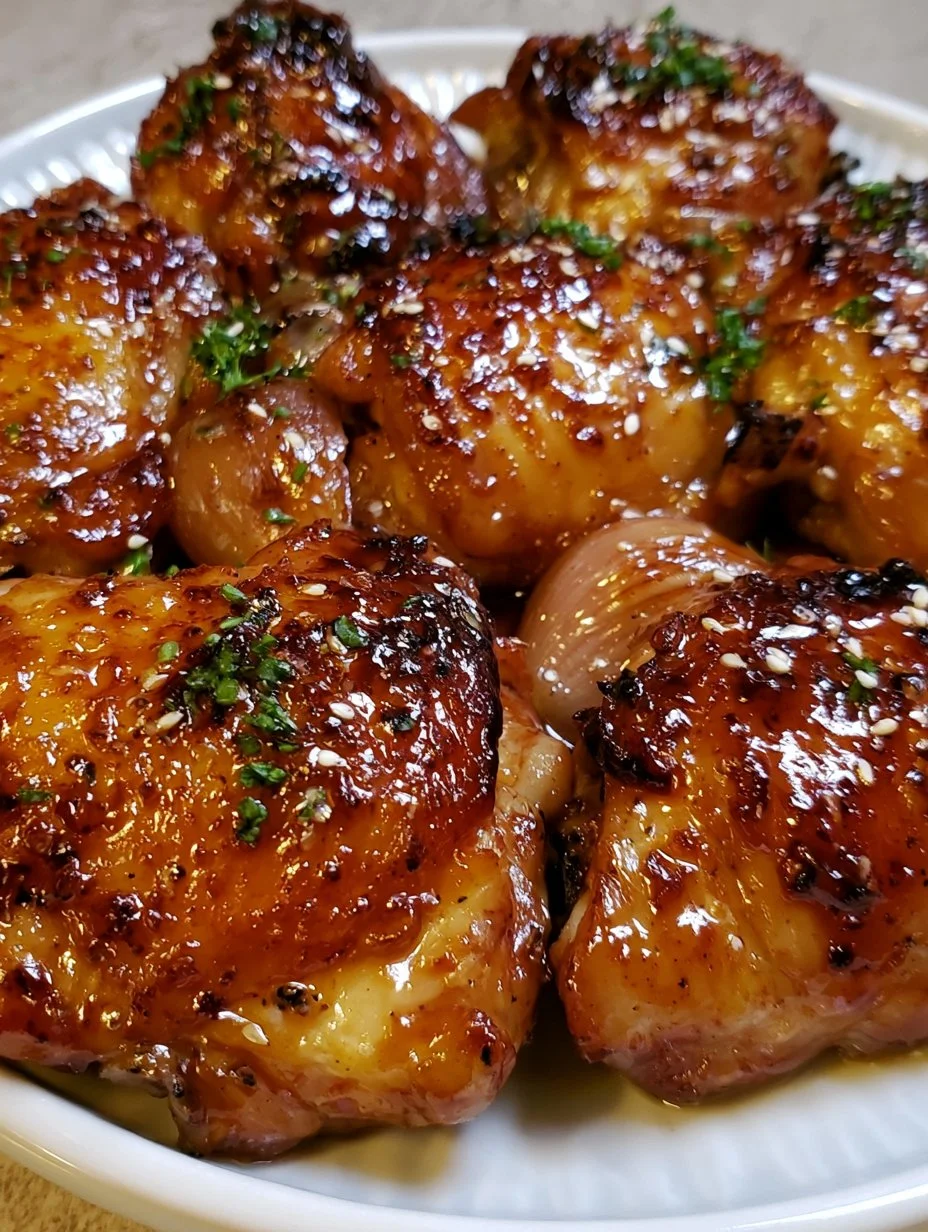 Hauts de cuisse de poulet caramélisés à l’érable