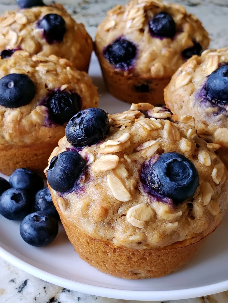 Muffins à l’Avoine, Bananes et Bleuets