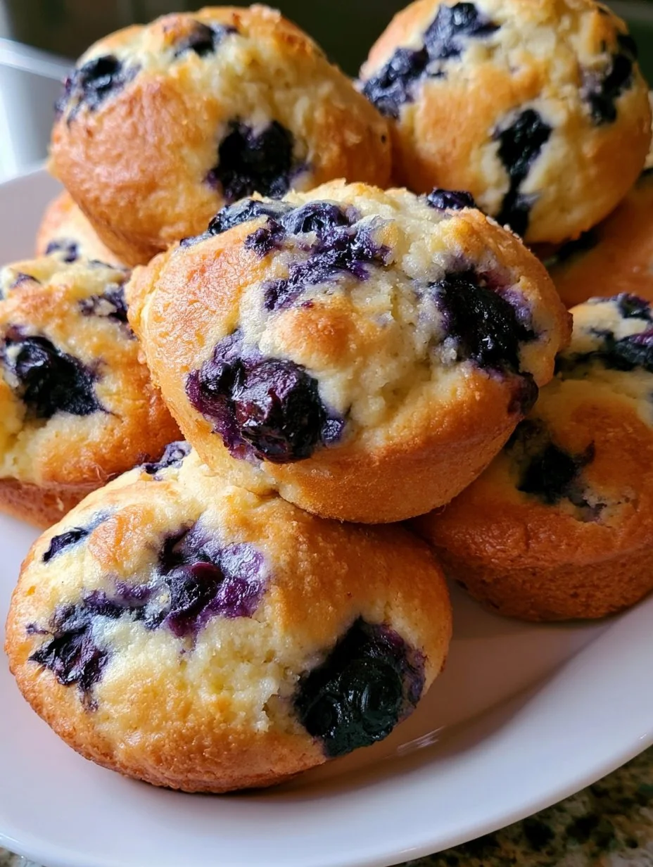 Muffins aux bleuets et à la crème sûre