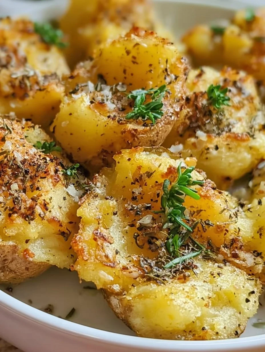 Pommes de terre écrasées au four