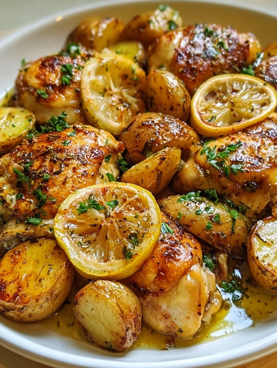 Poulet citron grec avec pommes de terre nouvelles