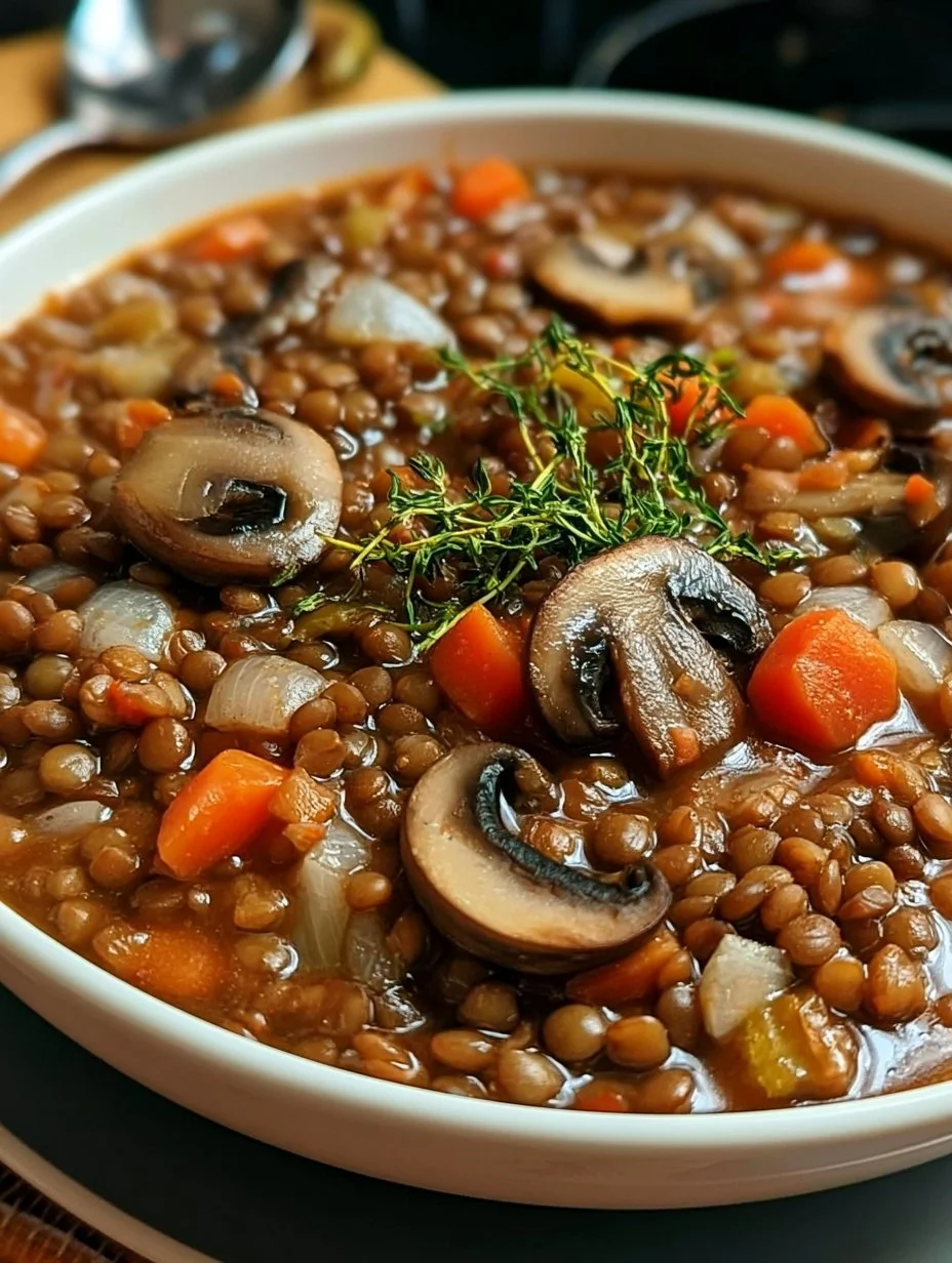 Ragoût Végétalien de Lentilles et Champignons