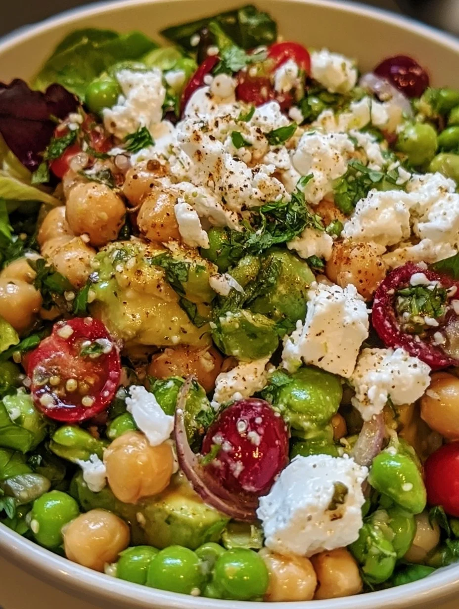 Salade de pois chiches avec avocat et feta