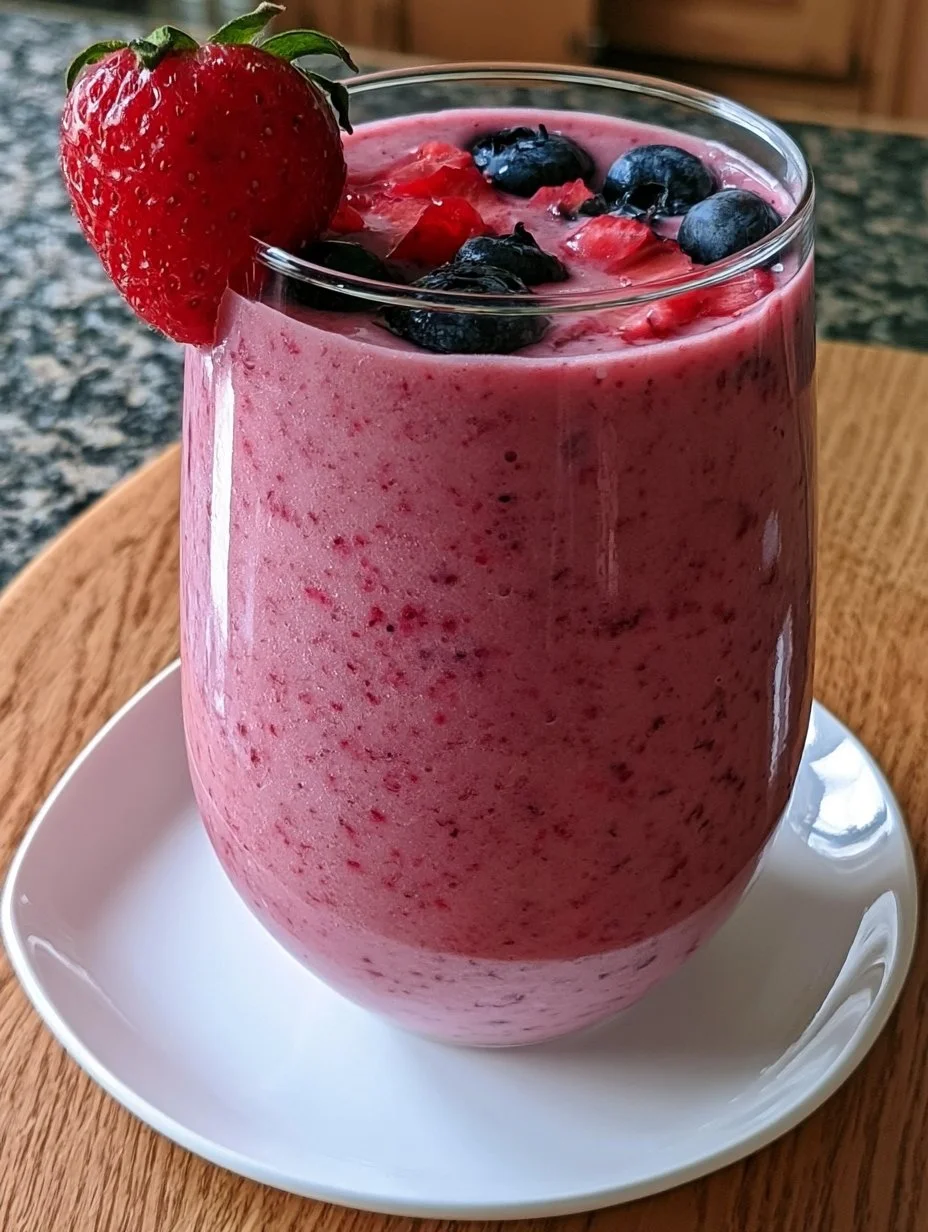 Smoothie myrtilles-fraises au sirop d’érable